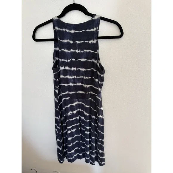 Athleta Santorini Thera Summer Sun Dress Tie Dye Navy Blue White Size XSP XS - Picture 3 of 3
